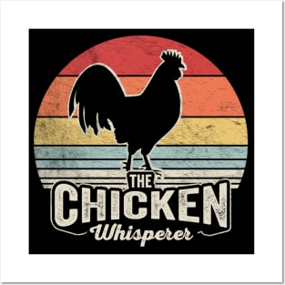 Retro Vintage The Chicken Whisperer Funny Chicken Farmer Animal Lover Posters and Art